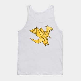 Yellow origami dragon Tank Top